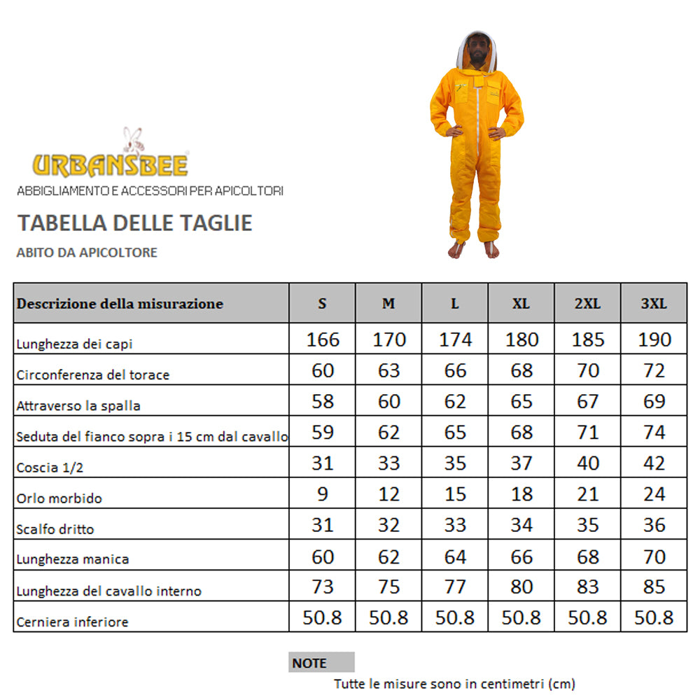 Combinaison d'apiculteur ventilée jaune Urbansbee avec chapeau élégant