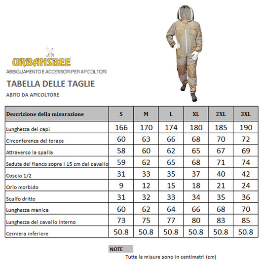 Tuta apicoltore marrone ventilata 