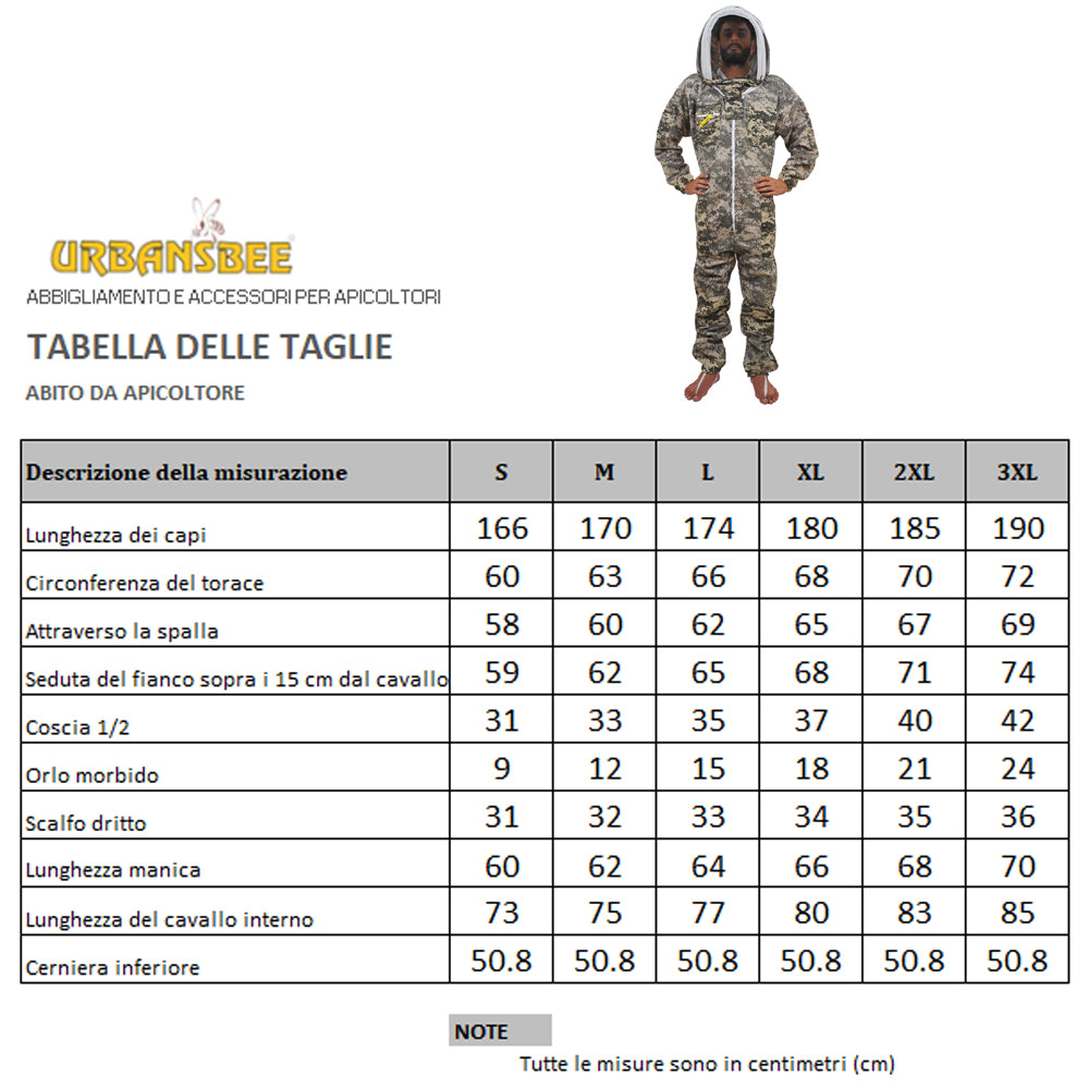 Combinaison d'apiculteur Urbansbee ventilée à motif camouflage numérique avec chapeau élégant
