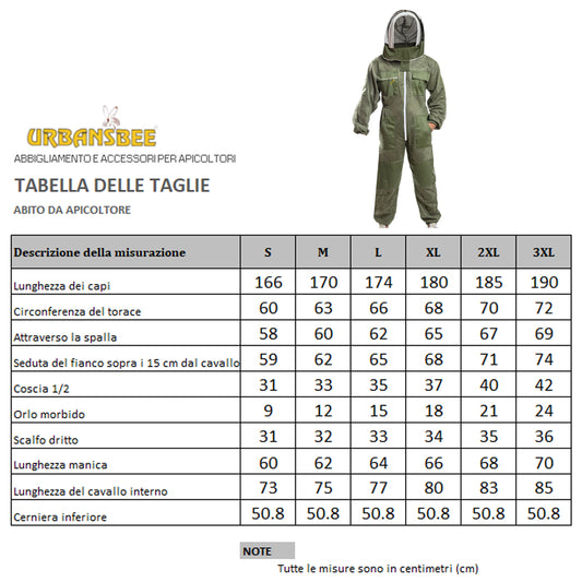 Tuta apicoltore ventilata verde oliva