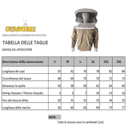 giacca apicoltore bianca con velo rotondo