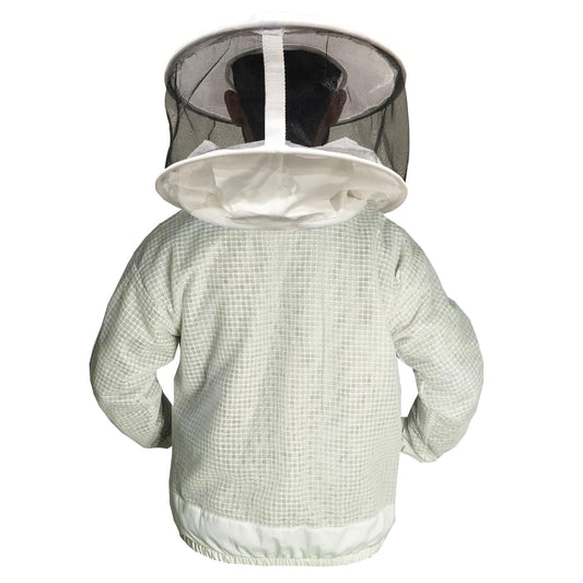 giacca apicoltore bianca unisex con velo rotondo