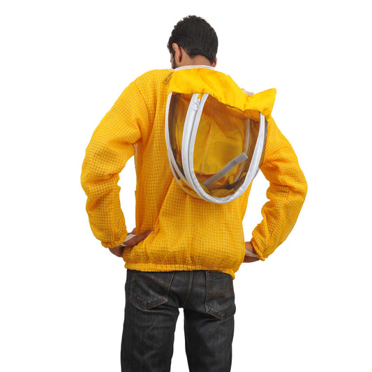 giacca apicoltore gialla con velo rotondo
