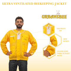 giacca apicoltore gialla con velo rotondo