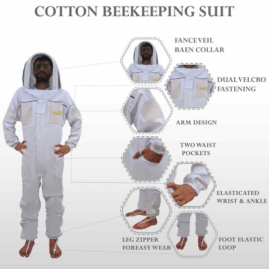 Tuta Apicoltore in cotone con cappello fantasia-Urbansbee