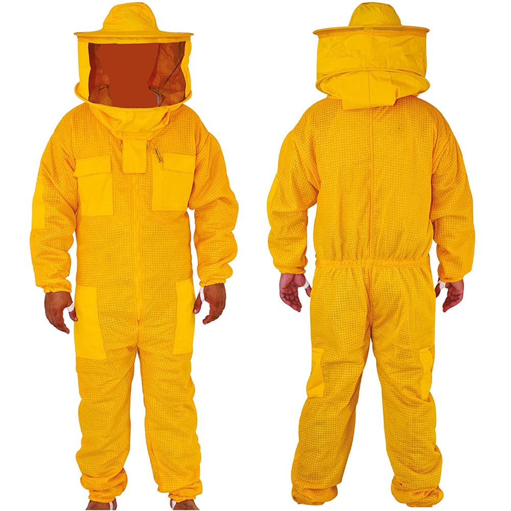 Combinaison d'apiculture jaune aérée à voile carré - Urbansbee