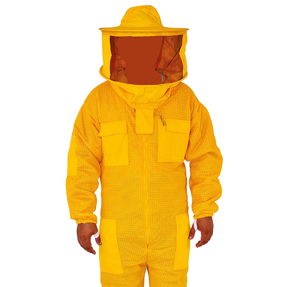 Combinaison d'apiculture jaune aérée à voile carré - Urbansbee