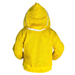 ventilated yellow beekeeping jacket with detachable veil hood
