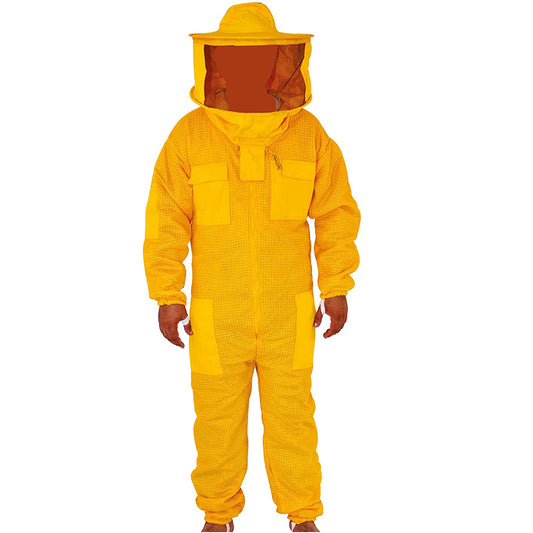 3 Layers Ventilation Beekeeping Suits with Round Veil Beekeeping Suit Ventilated Super Cool Air Mesh with Fencing & Round for men and women