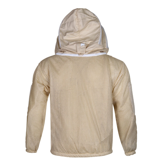 giacca apicoltore beige con velo rotondo