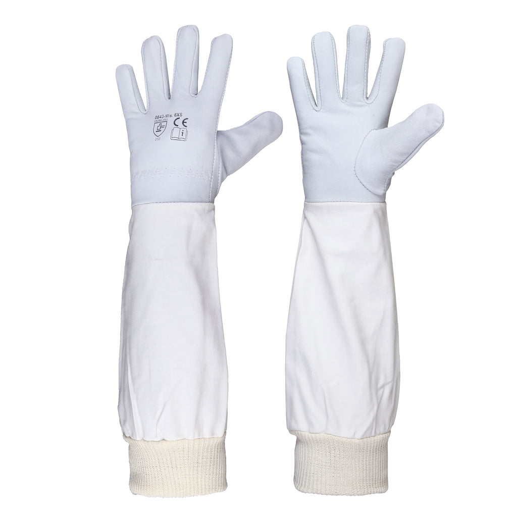 bianchi handschuhe Urbansbee Imkerhandschuhe aus weißem Kunstleder