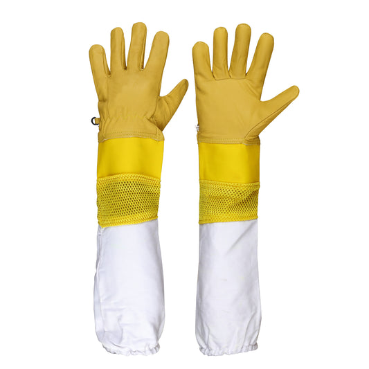 guanti apicoltore gialli in pelle 