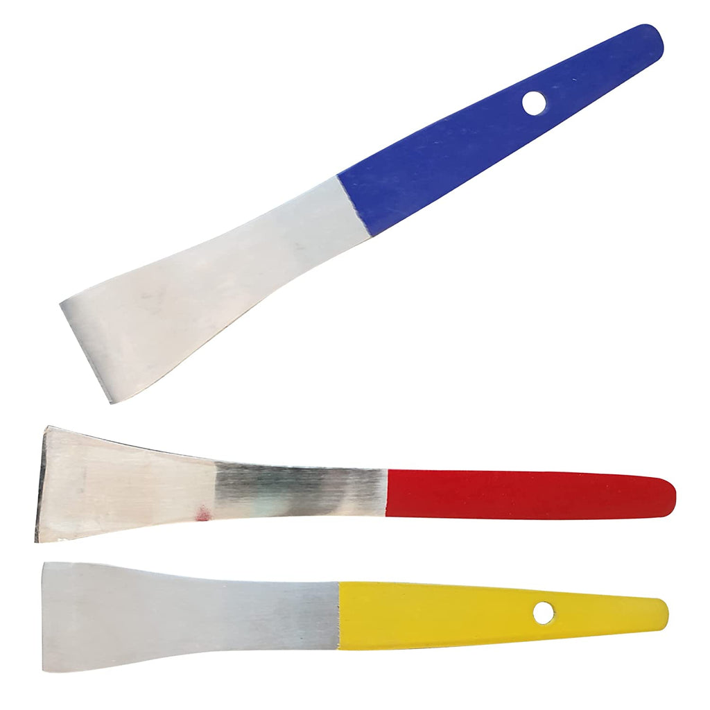 Lot De 3 Outils Apicoles En Acier Inoxydable | Grattoirs De Ruche à Tête Incurvée | Pour Apiculteurs, Nettoyage Et Levage De Cadres